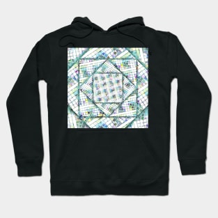 Cubes in Speckled Cubes | Cool Blues, Greens, Purples and More | Digitally Designed Geometric Pattern Hoodie